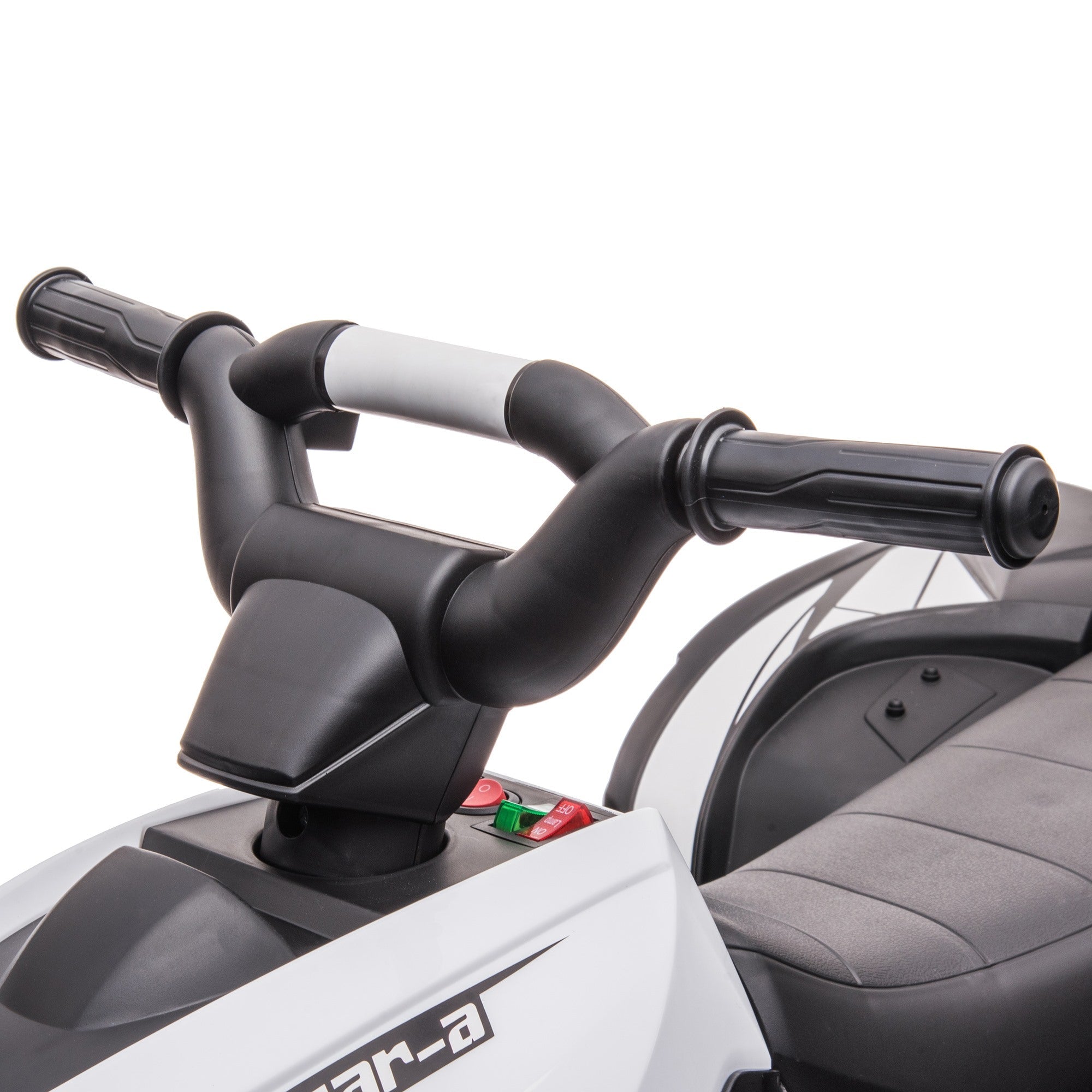 Easycomfort Quad per Bambini 3-5 Anni Elettrico 12V, 2 Velocità, Ruote Larghe with Sospensioni e Fari LED, white