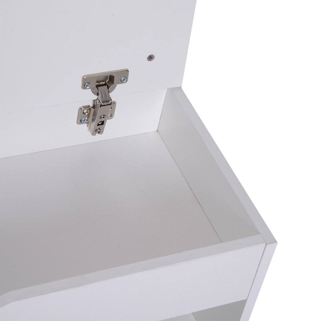 Easycomfort Scarpiera Panca with Sedile Imbottito Ribaltabile da Ingresso Legno 80x30x47cm white