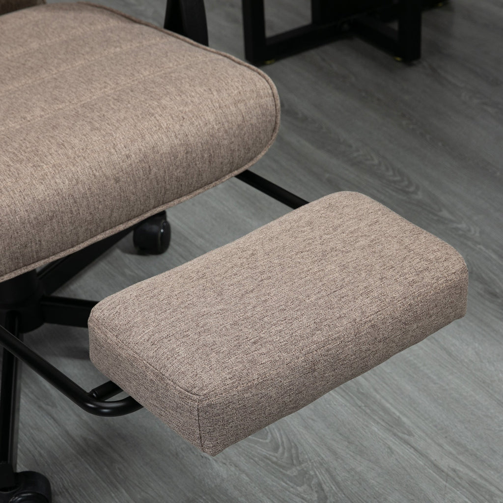 Easycomfort Sedia da Ufficio with Altezza Regolabile, Poggiapiedi Incluso e Seduta Imbottita, 68x67x106-114 cm, Marrone