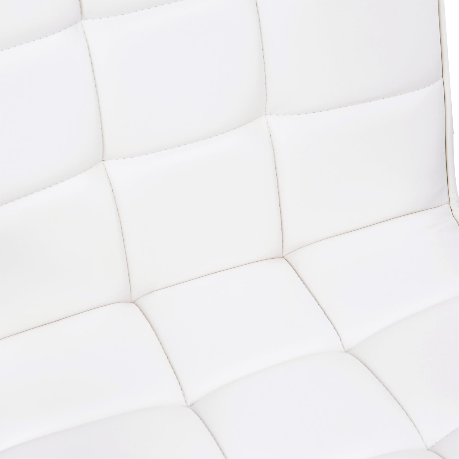 Easycomfort Sedia da Ufficio in pelle PU Bianca with 5 Ruote Girevoli, Imbottitura e Altezza Regolabile, 52.5x54x84-99cm