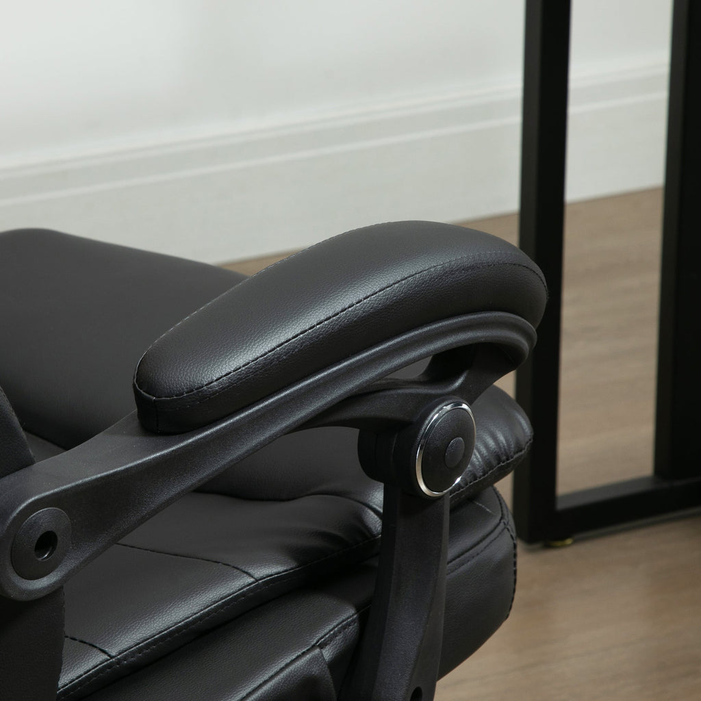 EasyComfort bureaustoel met massage, kunstleer, zwart, 64x69x107-115 cm