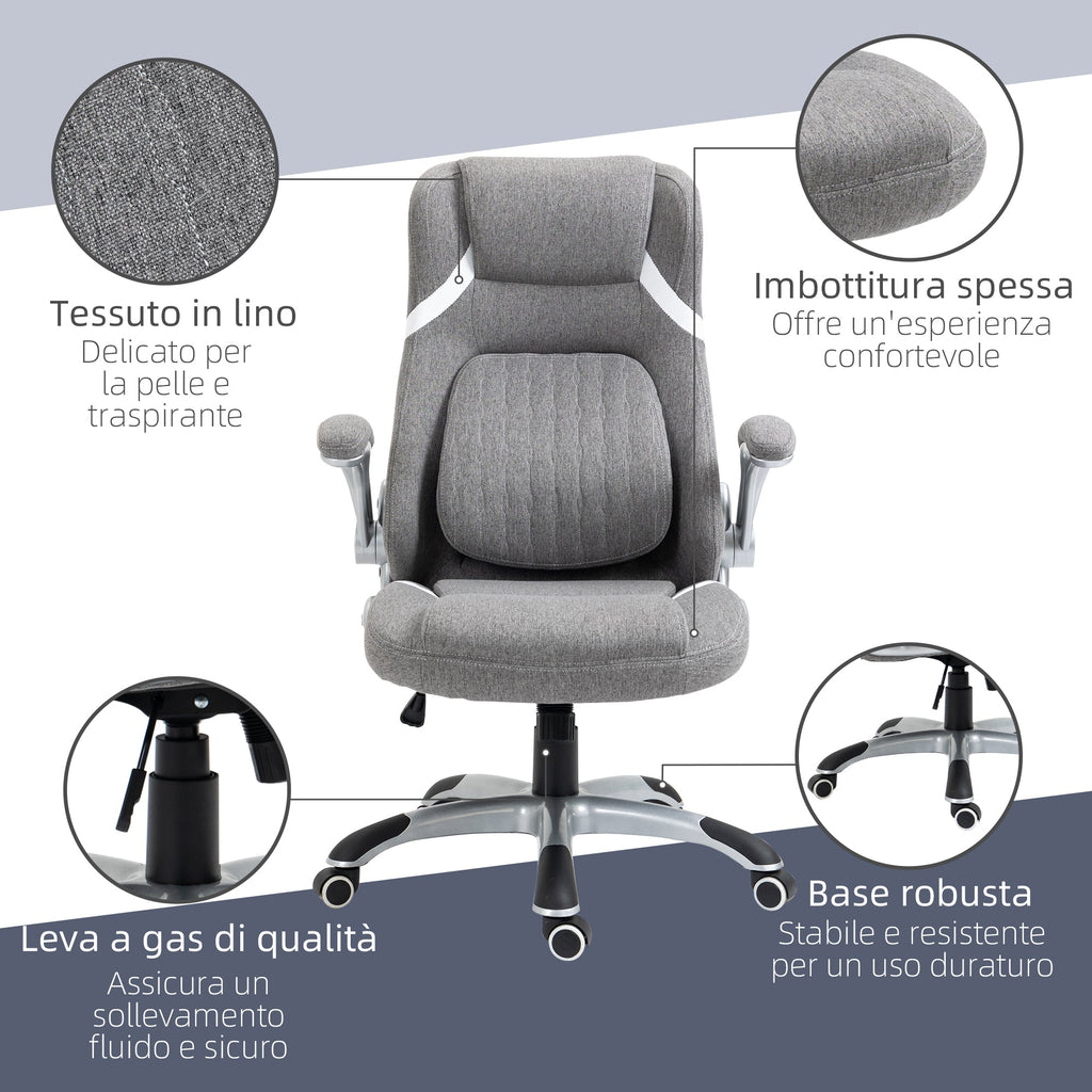 Easycomfort Sedia da Ufficio Reclinabile in Tessuto Traspirante e Acciaio with Altezza Regolabile, 68x76x109-117 cm