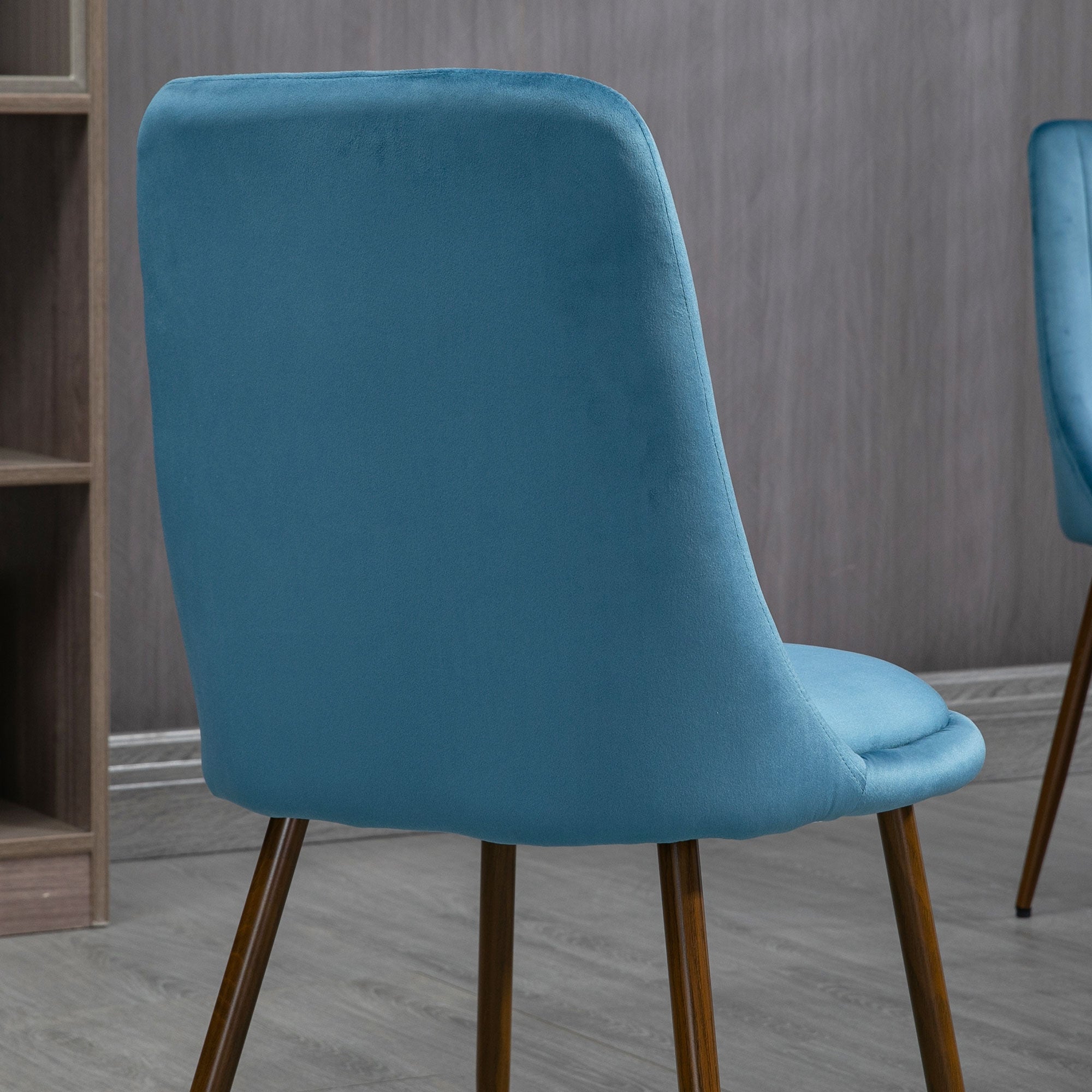 Easycomfort Sedie da Cucina Imbottite, Set 4 Pezzi in Poliestere e Acciaio, 47x55x86 cm, Blu