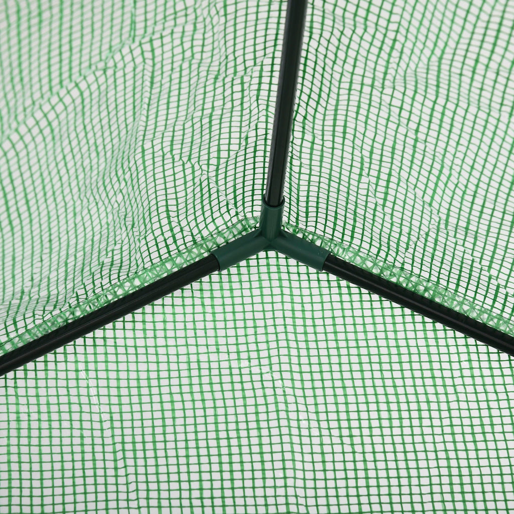 EasyComfort Tuinkas staal/PE 4 schappen 141x72x191 cm groen