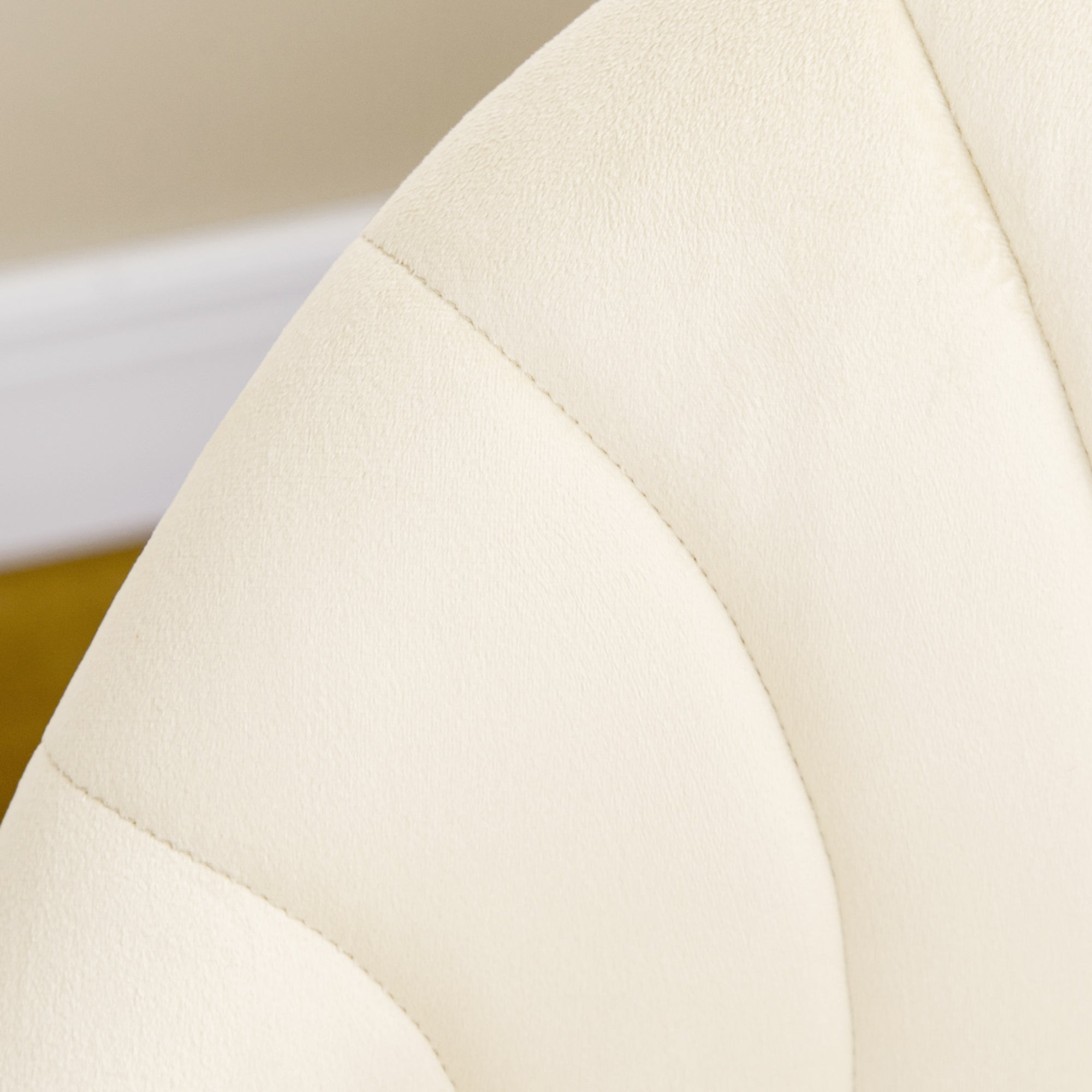 Easycomfort Set 2 Sedie da Salotto e Sala da Pranzo Imbottite, in Metallo e Tessuto Effetto Velluto Beige, 52x54x79 cm