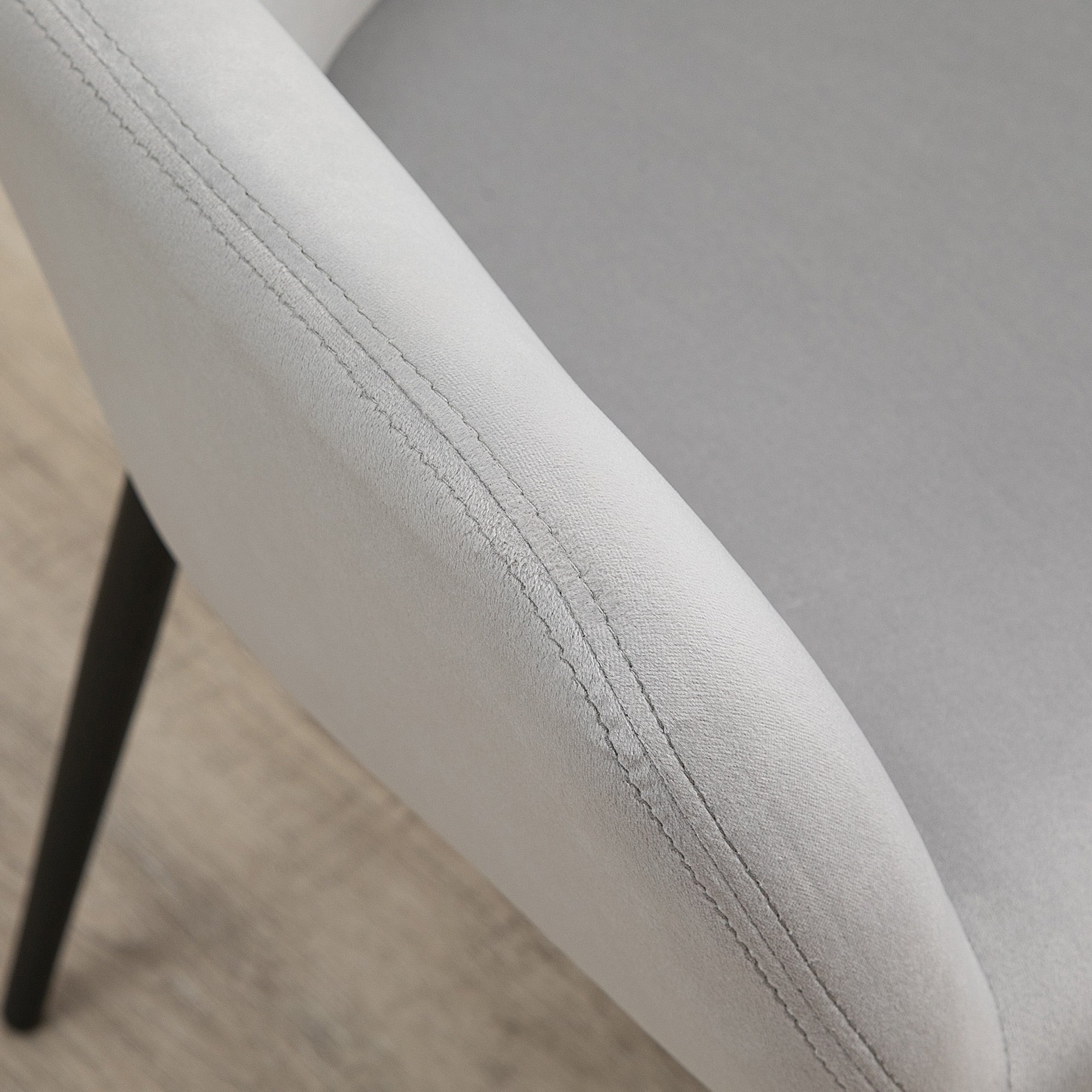 Easycomfort Set 2 Sedie per Soggiorno Nordiche with Schienale e Braccioli Ricurvi e Seduta Imbottita, 54x57x80 cm, Grigio