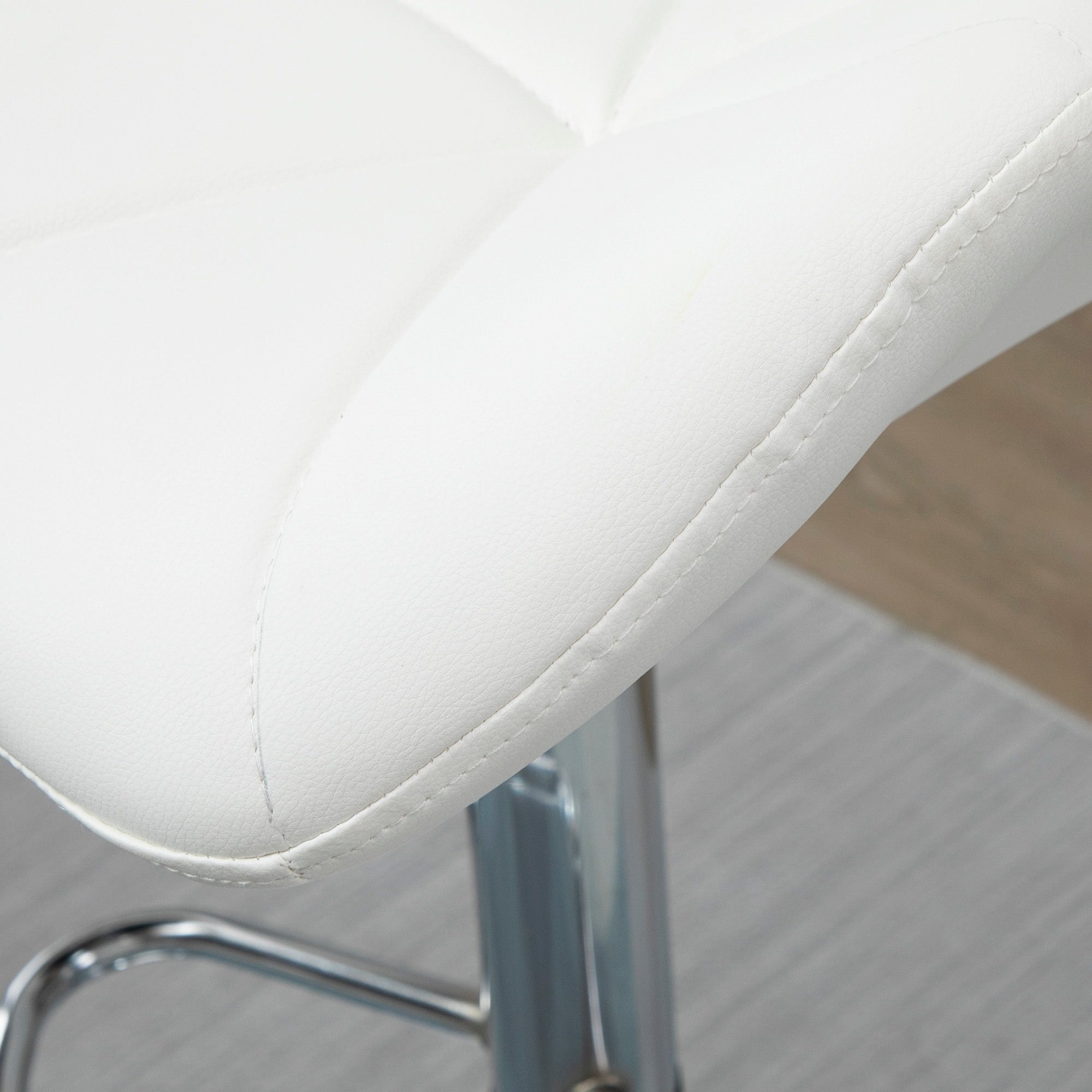 EasyComfort Set 2 Sgabelli Alti da Bar Moderno Girevoli with Altezza Regolabile, Sedia with Rivestimento Similpelle e Base Rotonda, white