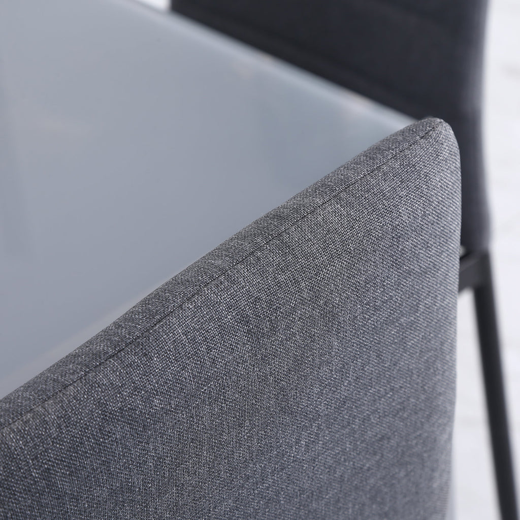 EasyComfort Set 4 Sedie per Soggiorno Imbottite in Tessuto, Sedie Sala da Pranzo Moderne with Gambe in Metallo, Capacità 120 kg, Grigio