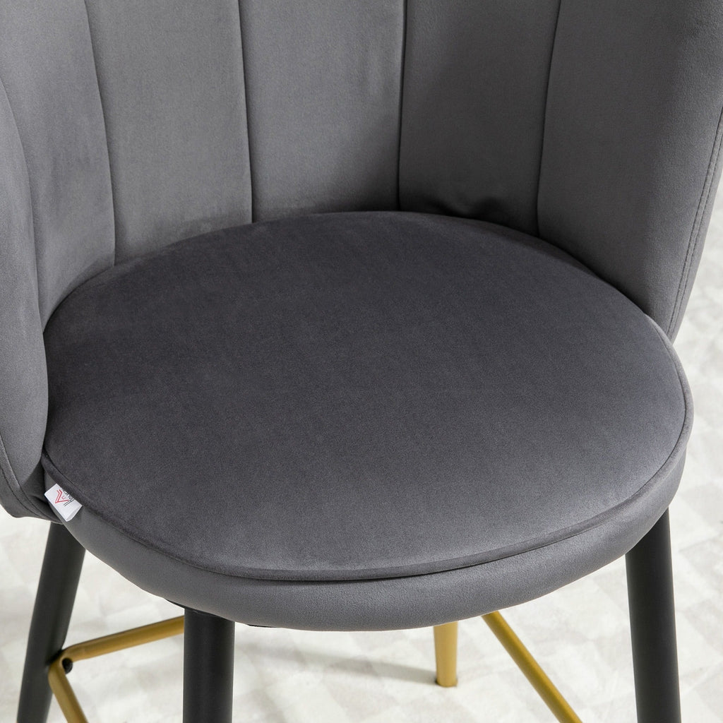 EasyComfort Set van 2 barkrukken fluweel 59x52x90 cm