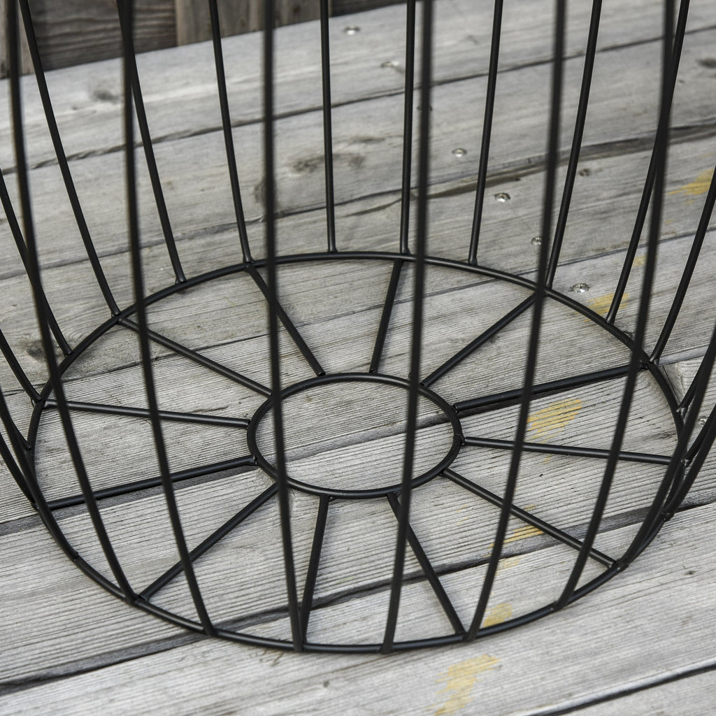 Easycomfort Set da Giardino Esterno, 3 Tavolini da Balcone Impilabili, Arredamento da Giardino Stile Industriale in Metallo black