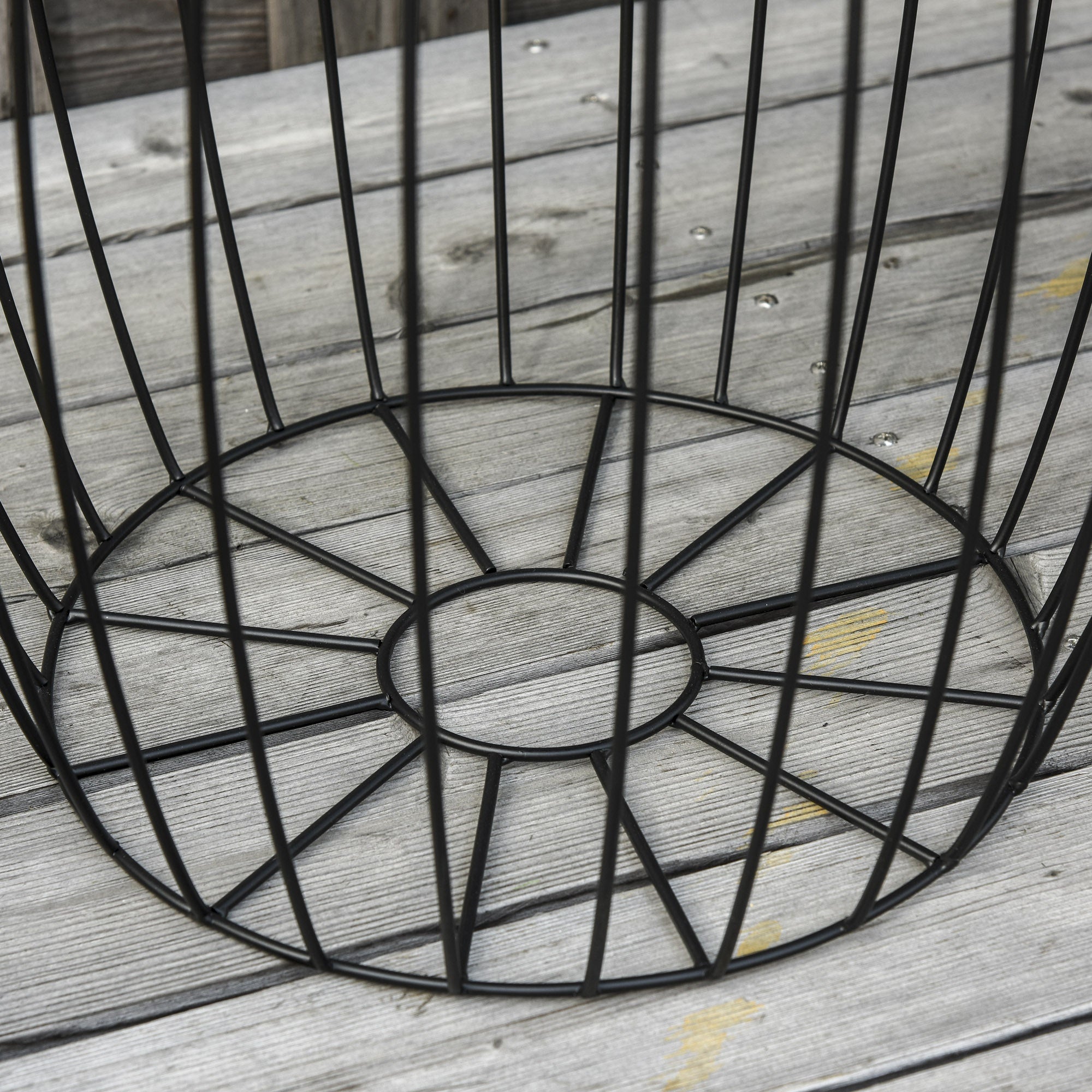 Easycomfort Set da Giardino Esterno, 3 Tavolini da Balcone Impilabili, Arredamento da Giardino Stile Industriale in Metallo black