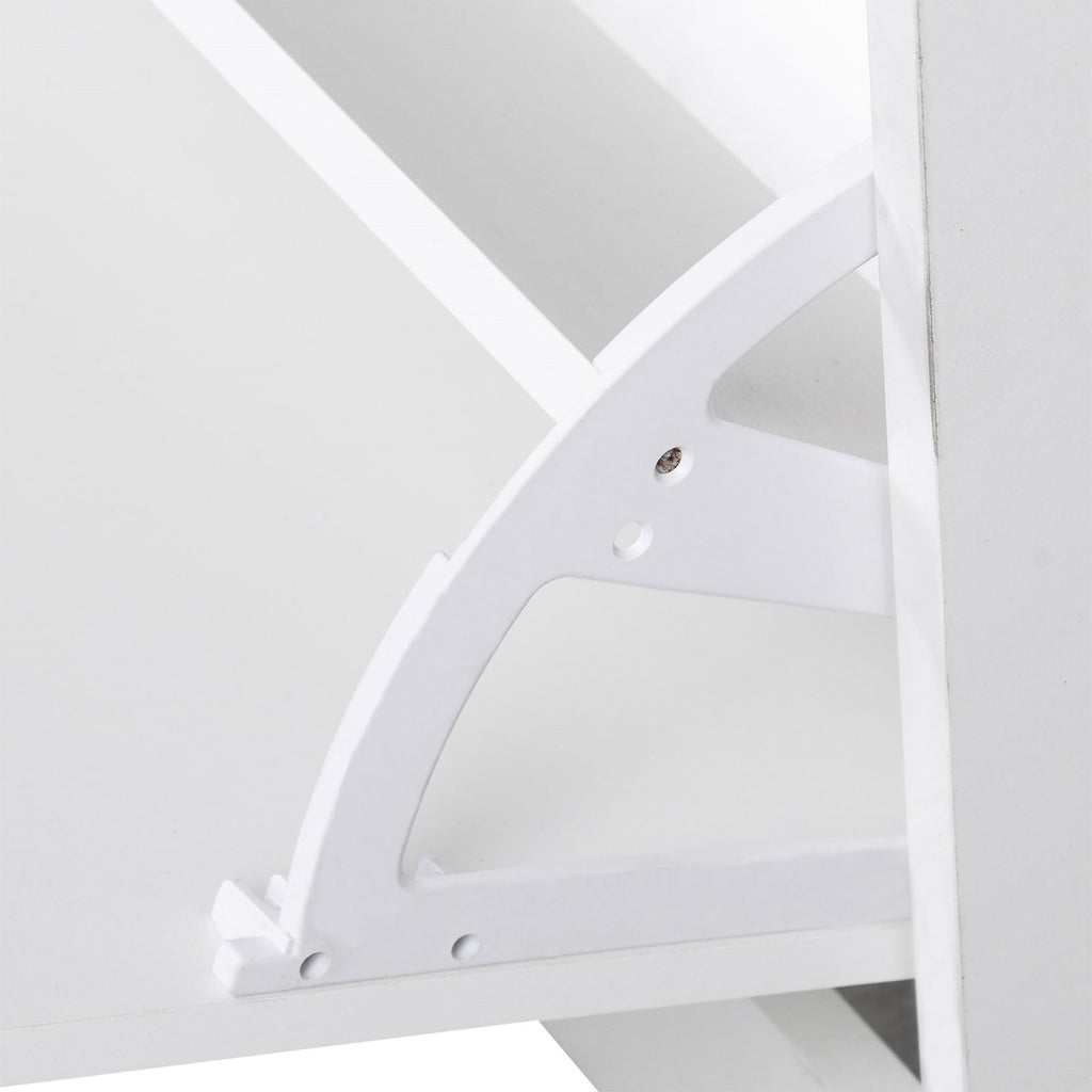 Easycomfort Set Mobili Ingresso Moderno with Scarpiera e Specchio, Appendiabiti da Ingresso with 6 Ganci, 2 Ripiani Regolabili e Cassetti in Legno per Corridoio, 90x24x177 cm, white