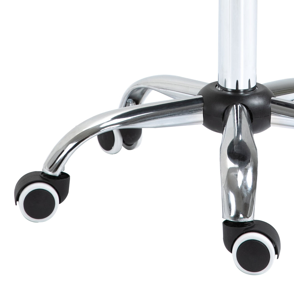 Easycomfort Sgabello da Lavoro a Sella with Ruote e Altezza Regolabile per Negozi Parrucchiere e Tattoo, 52x53x49-61cm Grigio