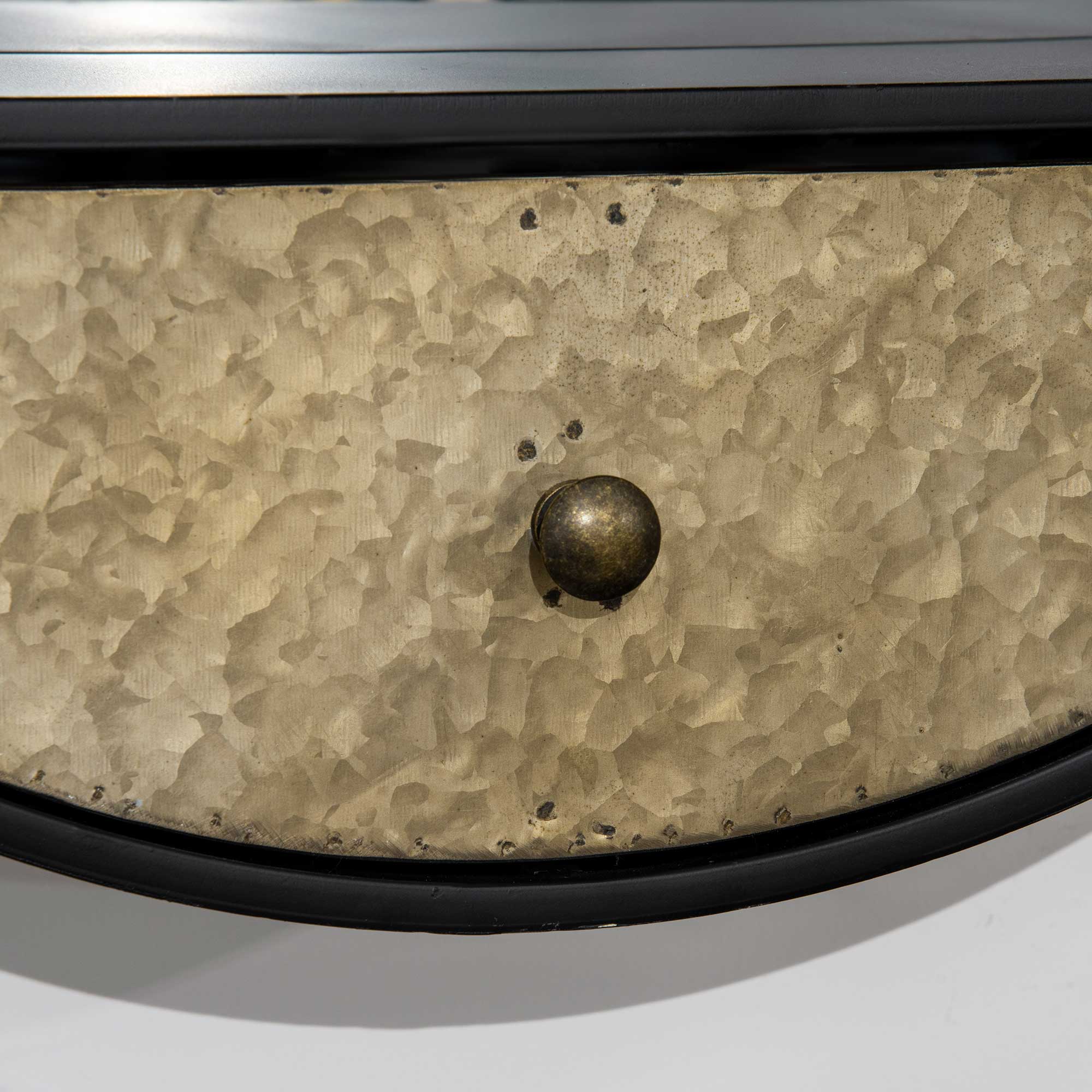 EasyComfort Spiegel rond Ø61 cm met lade en metalen rand (zwart)