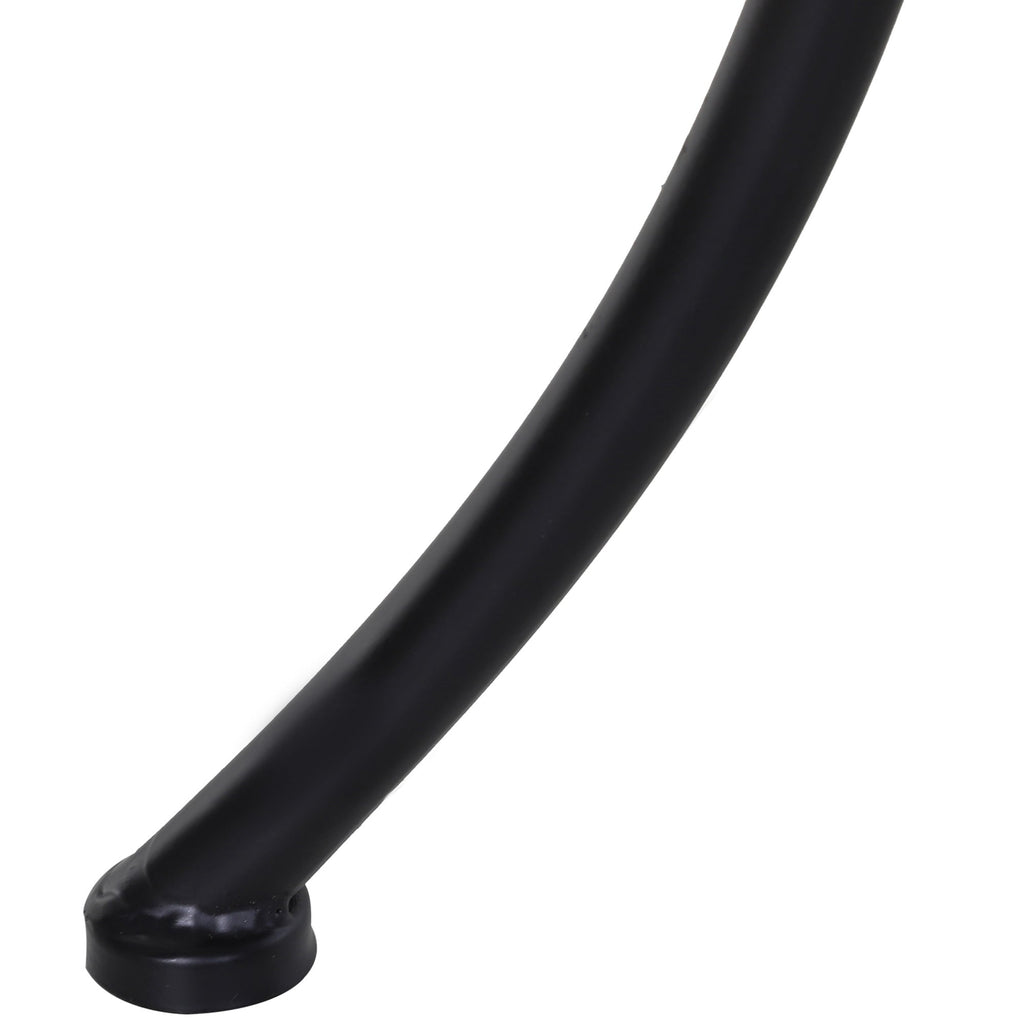 EasyComfort Tavolino da Giardino Quadrato in Acciaio with Piano Traforato, 45x45x50 cm, black