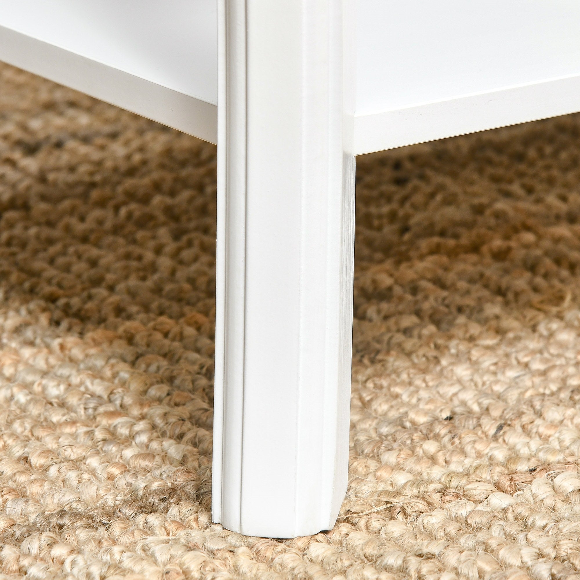 Easycomfort Tavolino da Salotto with Ampio Ripiano Portaoggetti Inferiore in Legno, 94x44x43cm, white