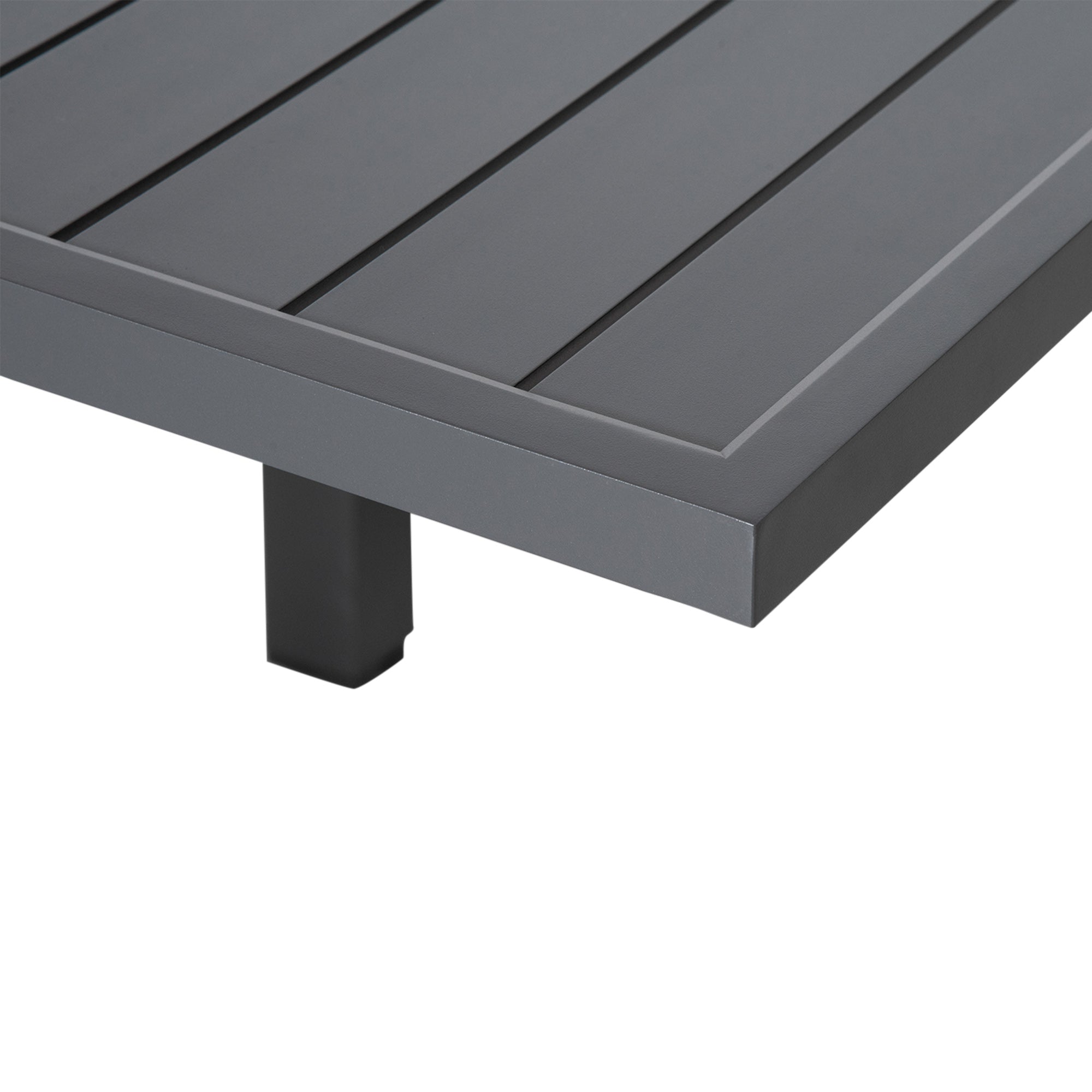 EASYCOMFORT Extendable Garden Table for 8-10 People, in Aluminium, 135-270x90x75cm, Gray
