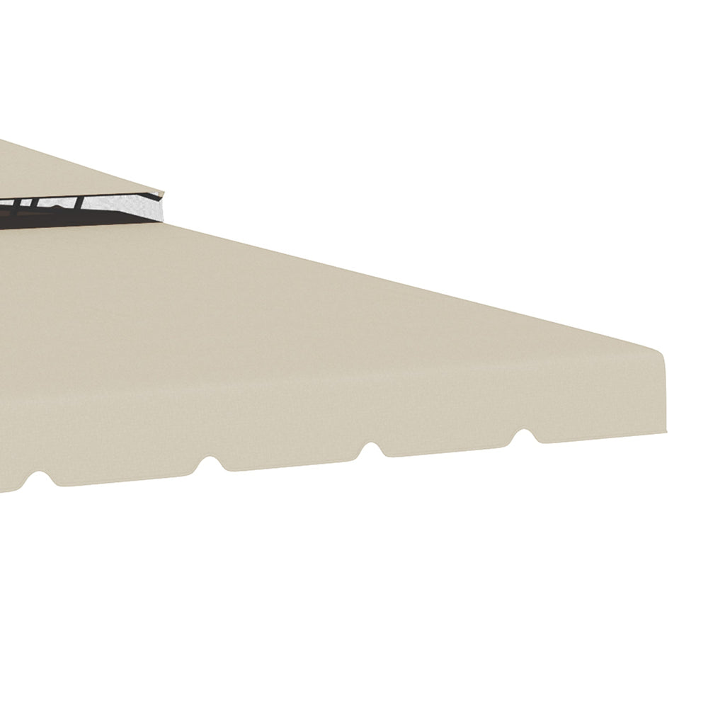 Easycomfort Tettuccio di Ricambio per Gazebo da Giardino 3x4m with Tetto a 2 Livelli in Poliestere Beige