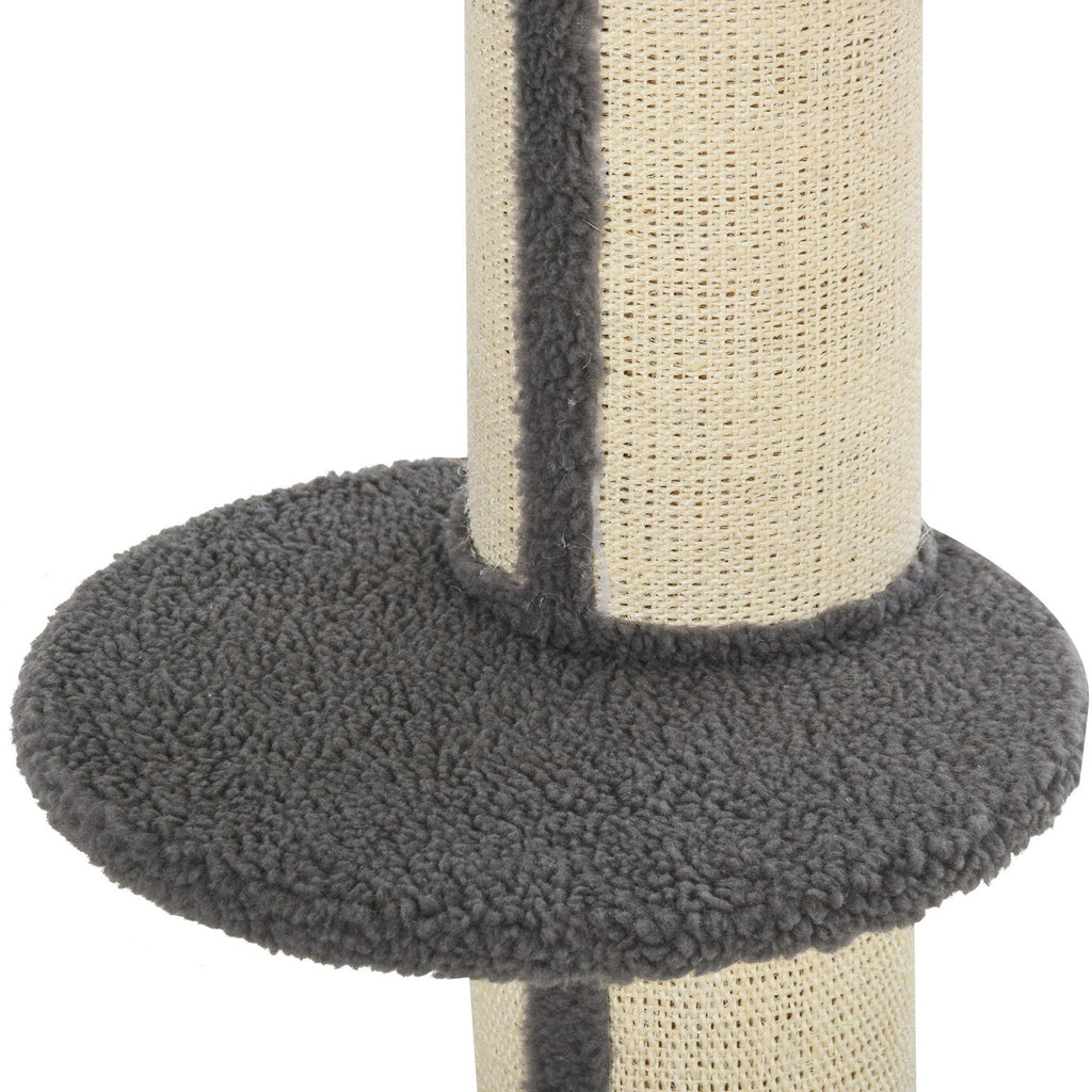 EASYCOMFORT Tree Scratching Post for Cats with Kennel, Cushion, Plush Cover and Sisal Rope Poles