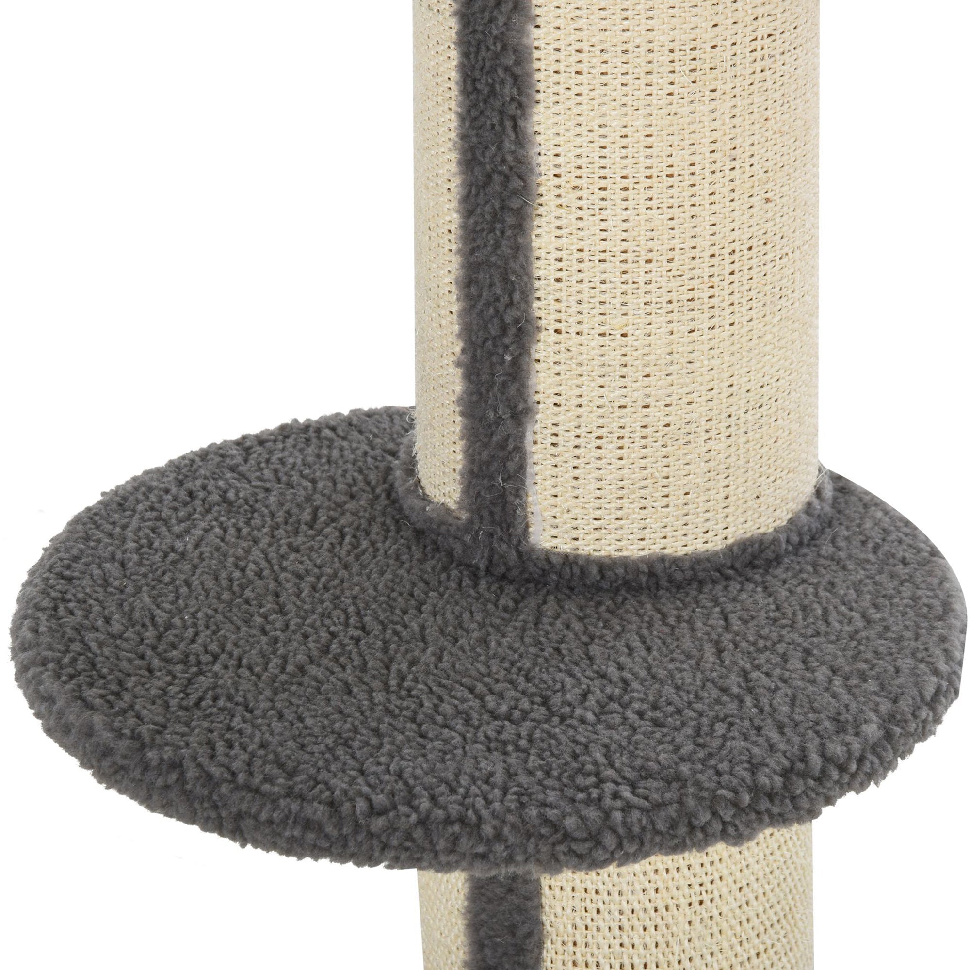 EASYCOMFORT Tree Scratching Post for Cats with Kennel, Cushion, Plush Cover and Sisal Rope Poles
