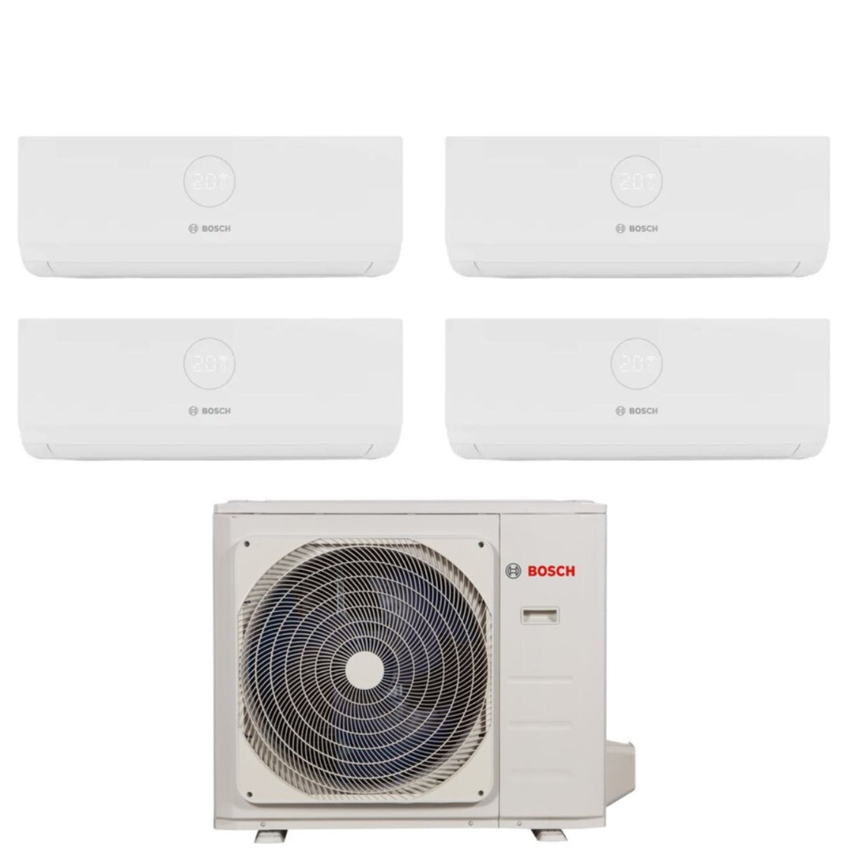 Airconditioner Bosch Quadri Split Inverter Climate 3000i 9+9+9+12 met MS 36 OUE R-32 Wi-Fi Optioneel 9000+9000+9000+12000