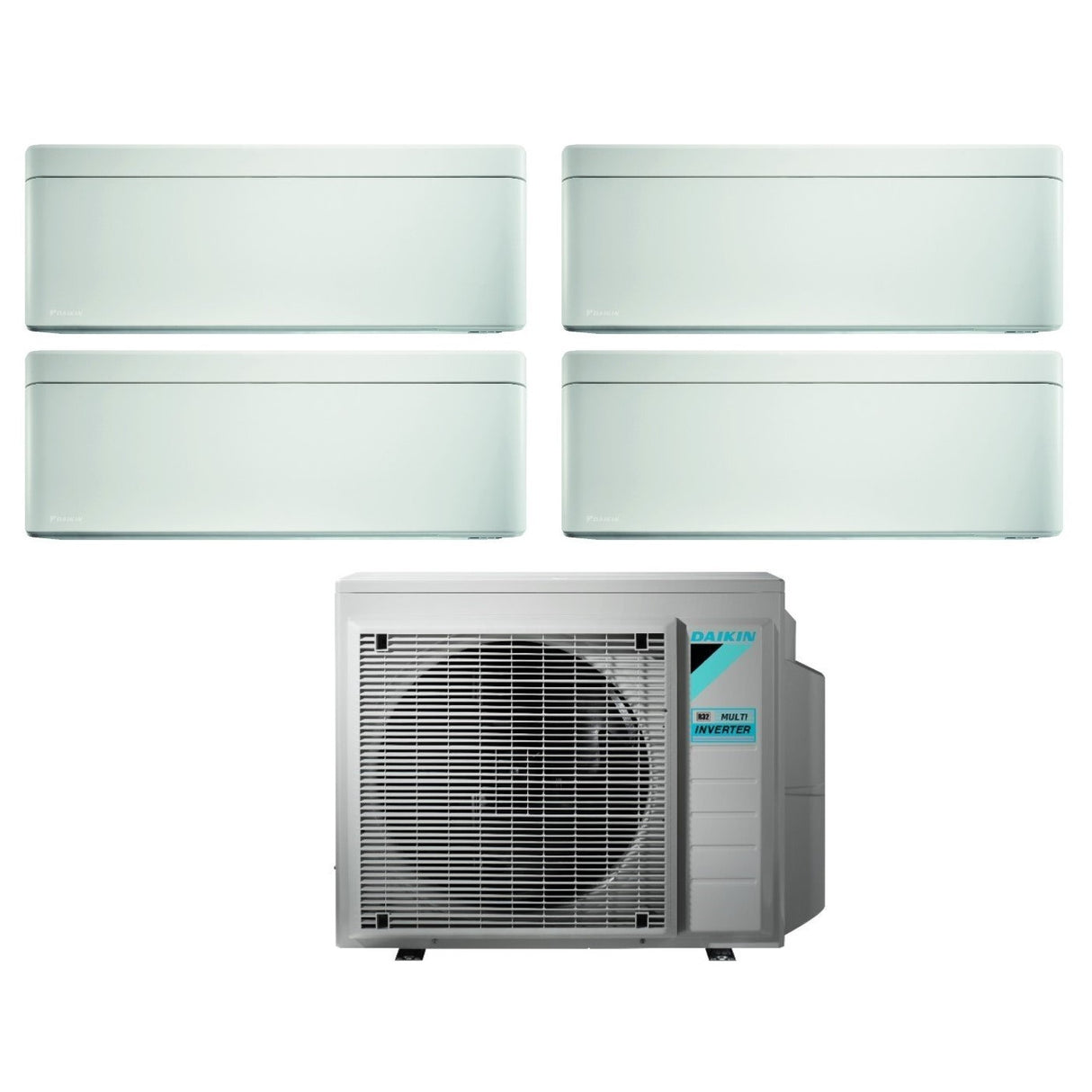 Airconditioner Daikin Bluevolution Quadri Split Inverter serie STYLISH WHITE 9+9+12+15 met 4MXM80N R-32 Ingebouwde Wi-Fi 9000+9000+12000+15000 Witte kleur - Italiaanse garantie