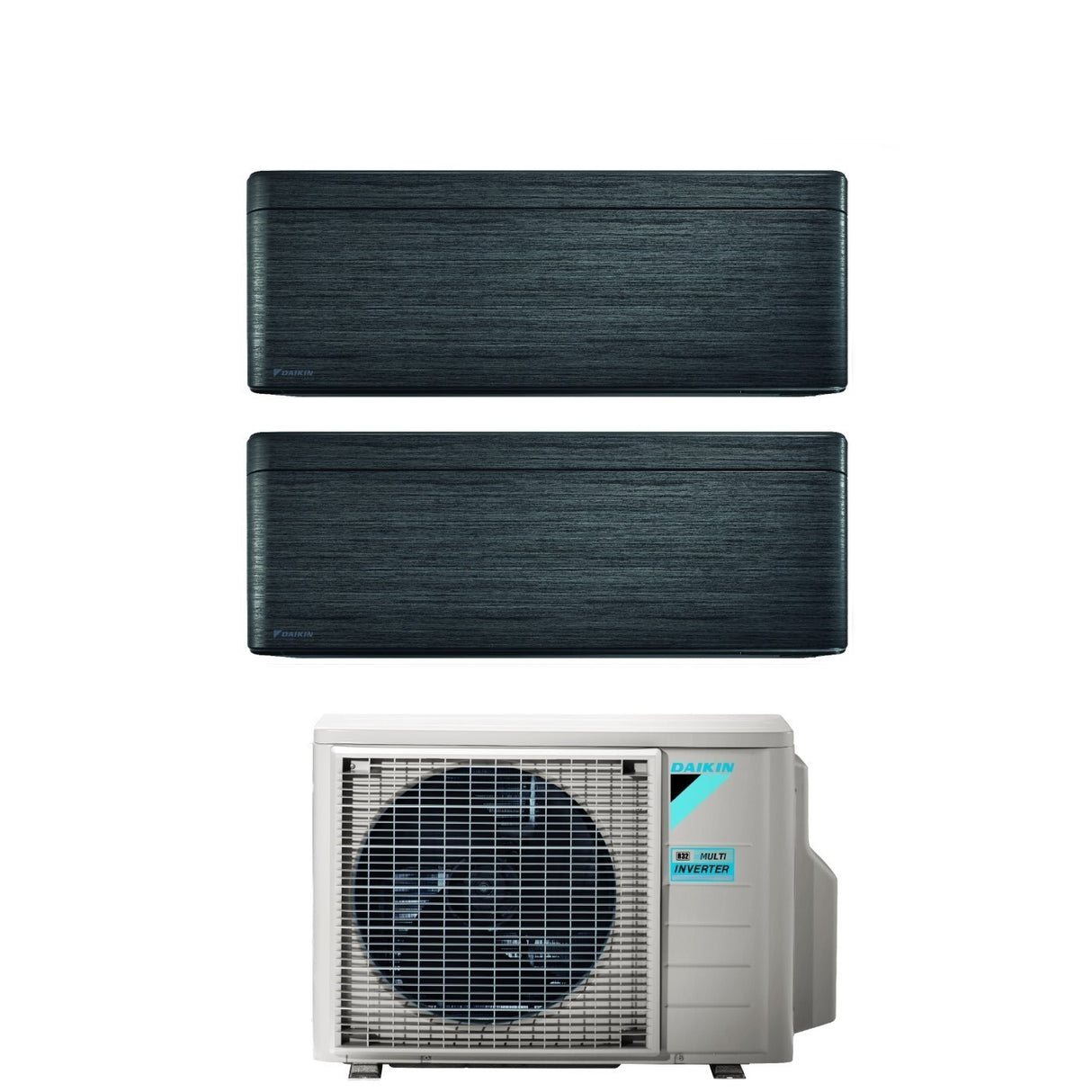 Airconditioner Daikin Bluevolution Dual Split Inverter serie STYLISH REAL BLACKWOOD 9+9 met 2MXM40A R-32 Ingebouwde Wi-Fi 9000+9000 Houten Zwart Garantie Italiaans