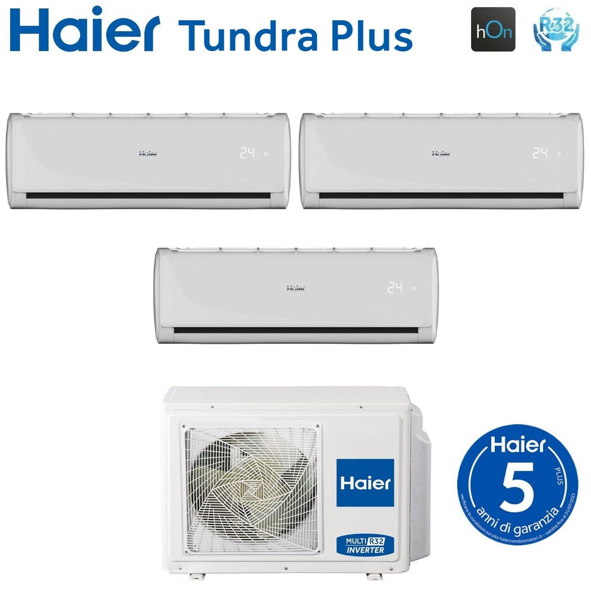Airconditioner Haier Trial Split Inverter serie TUNDRA PLUS 9+9+9 met 3U55S2SR3FA R-32 Geïntegreerde Wi-Fi 9000+9000+9000
