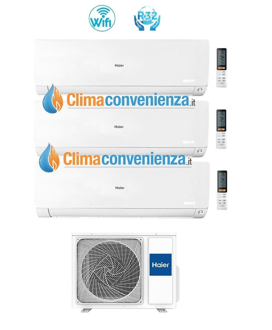 Airconditioner Split-inverter HAIER FLEXIS White 9000+9000+12000 btu met 3U55S2SR2FA R-32 Wi-Fi 9+9+12 - NIEUWHEID