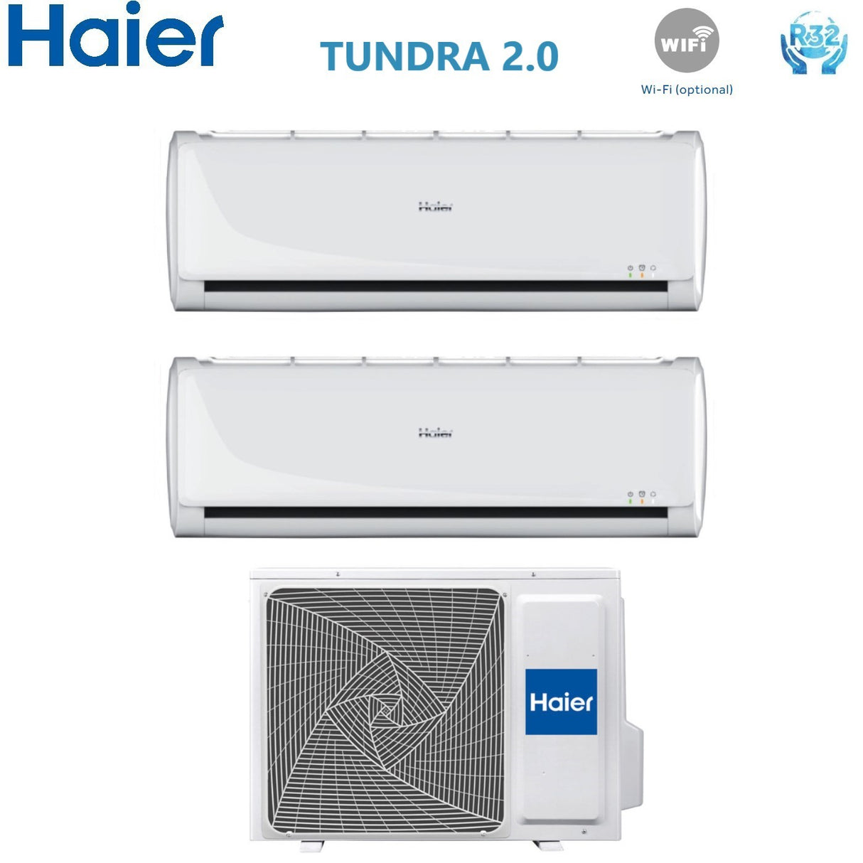 Airconditioner Haier Dual Split Inverter serie TUNDRA 2.0 7+9 2U40S2SC1FA R-32 Wi-Fi Optioneel 7000+9000 - Nieuwigheden