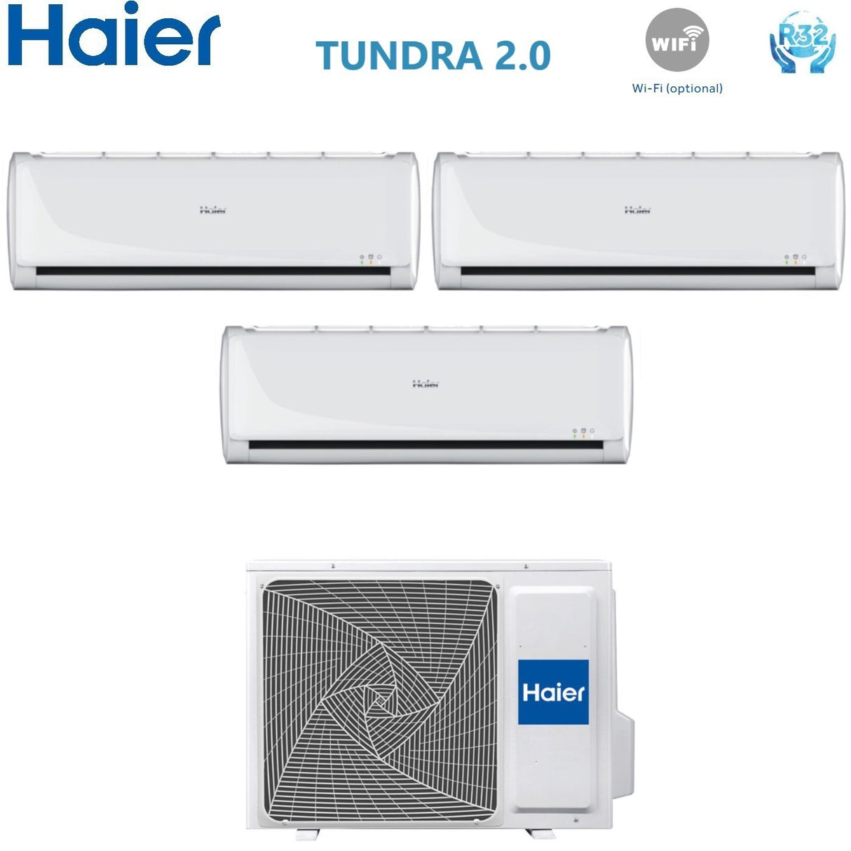 Airconditioner Haier Trial Split Inverter serie TUNDRA 2.0 7+9+9 met 3U55S2SR2FA R-32 Wi-Fi Optioneel 7000+9000+9000 - Nieuwigheden