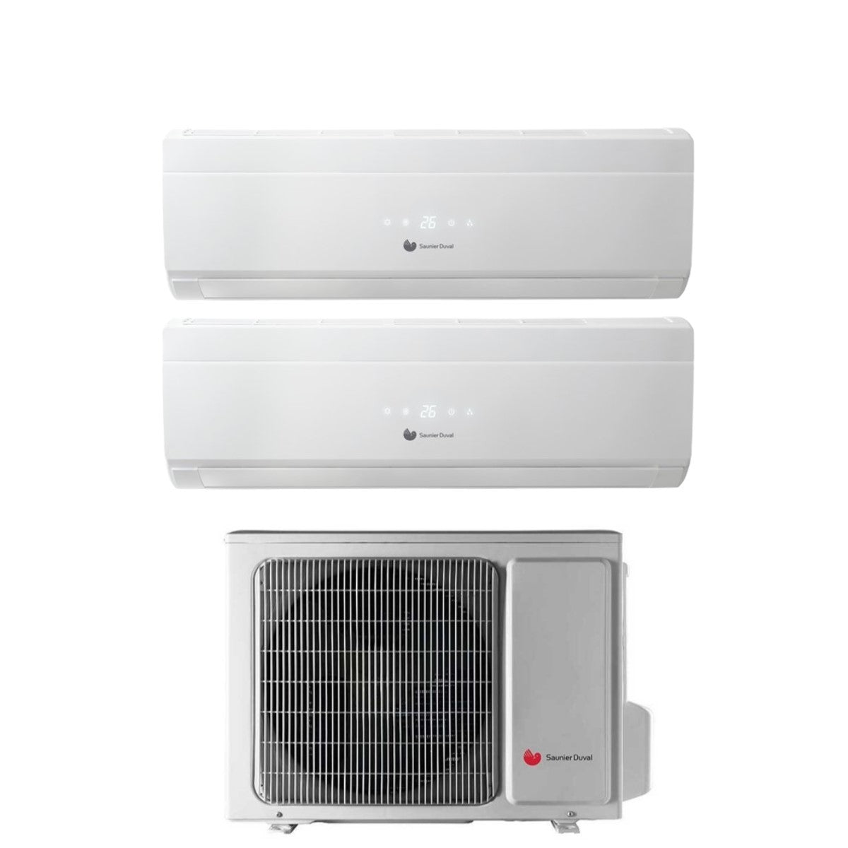 Airconditioner Saunier Duval Hermann Dual Split Inverter serie UNI COMFORT 9+9 met SDH19-050MC2NO R-32 9000+9000