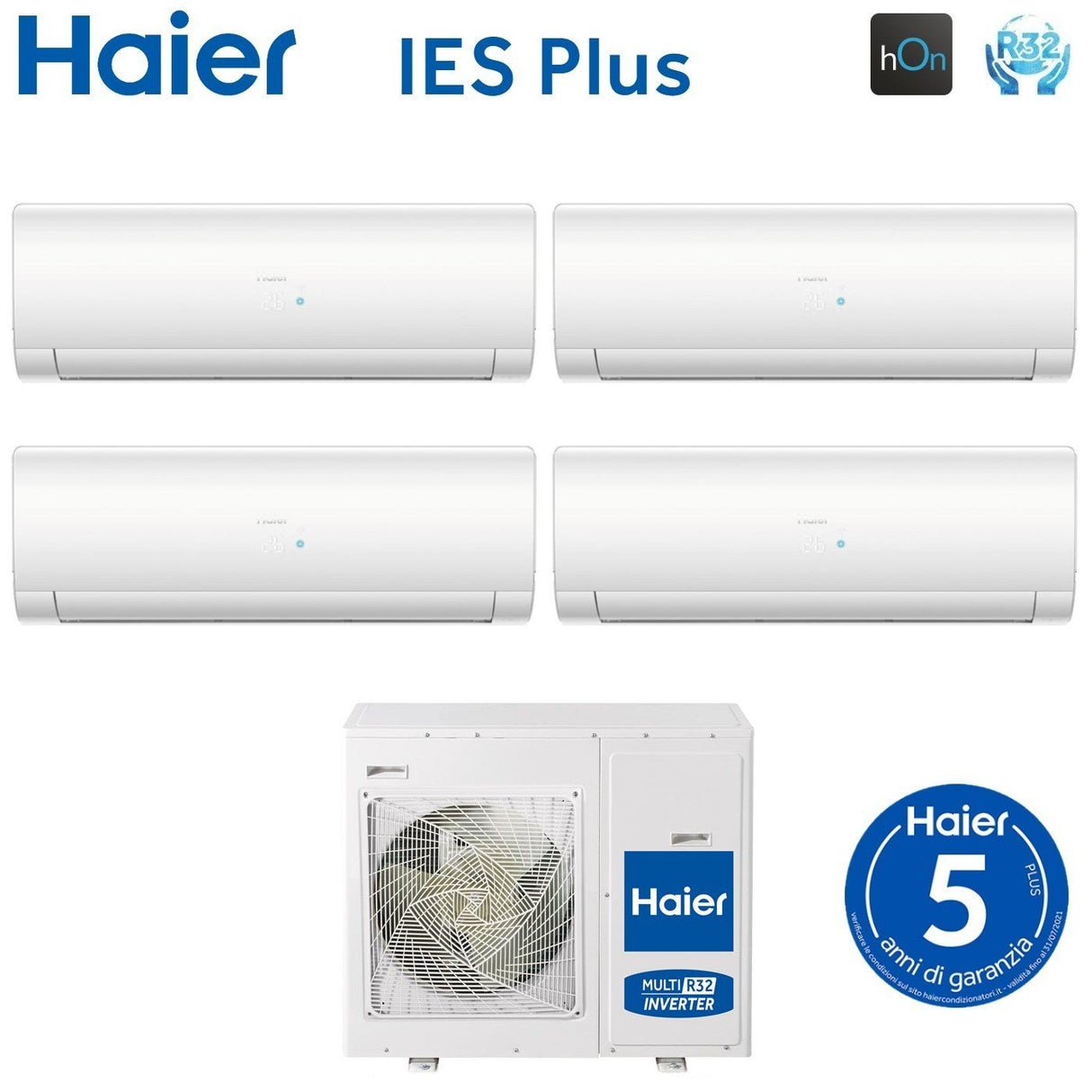 Airconditioner Haier Quadri Split Inverter serie IES PLUS 7+9+12+18 met 4U85S2SR3FA R-32 geïntegreerde Wi-Fi 7000+9000+12000+18000 - Nieuwigheden